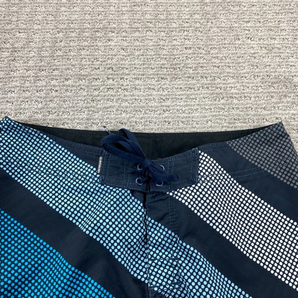QUIKSILVER Swim Trunks Men 32 Black Blue Green Polka Dots Surf Board Shorts - Picture 3 of 11